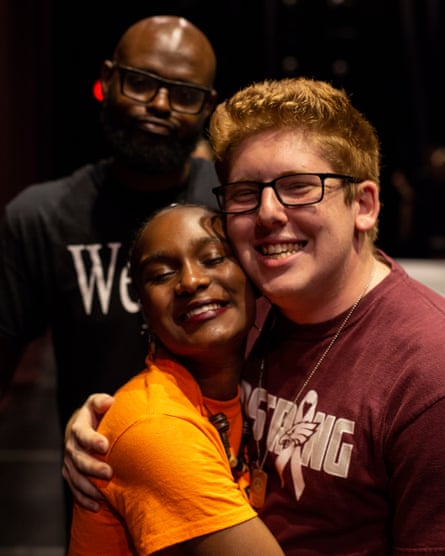 Bria Smith, 17, and Matt Deitsch, 20, backstage before a March for Our Lives town hall in Charleston, South Carolina. Smith joined the March for Our Lives national bus tour in Milwaukee.  At 20, Deitsch is an “elder” in the student-led movement for stricter gun laws and more investment in community gun violence prevention efforts.