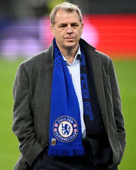 Todd Boehly wearing a Chelsea scarf