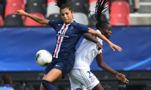 Nadia Nadim in action for PSG against Lyon this season.