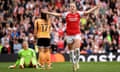 Beth Mead of Arsenal celebrates scoring her team’s third goal.