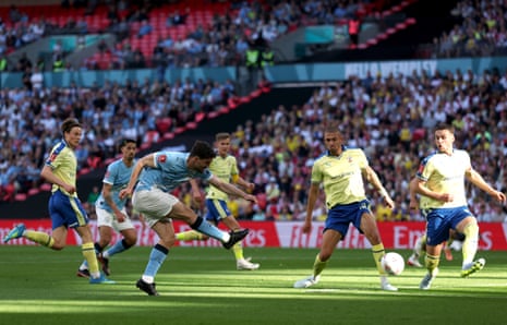 Manchester City's Mateo Kovacic shoots wide.