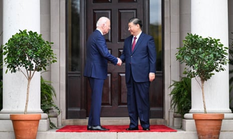 Joe Biden meets Xi Jinping in Woodside, California.
