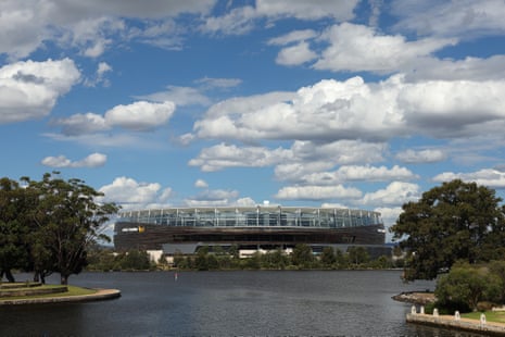 Perth Stadium and the Swan River ahead of the Ashes opener