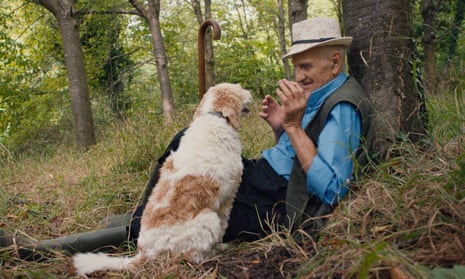 Truffle hunter Aurelio with his dog Birba.