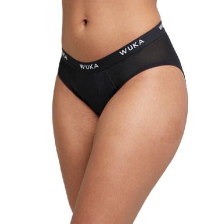 A model wears Wuka Ultimate Midi Brief Super Heavy period pants.