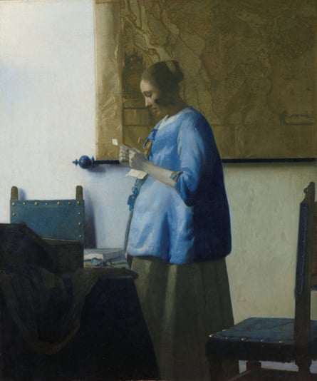 Femme en bleu lisant une lettre, 1662-1664.