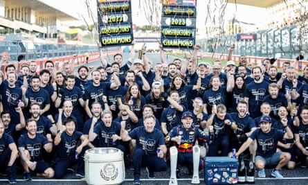 Red Bull celebrate at Suzuka after winning the constructors’ title