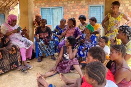 Annie Sinanduku Mwange speaks at the meeting in Kailo