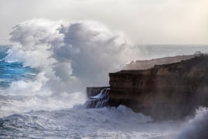 Large swell along the coast near Port Campbell, Victoria