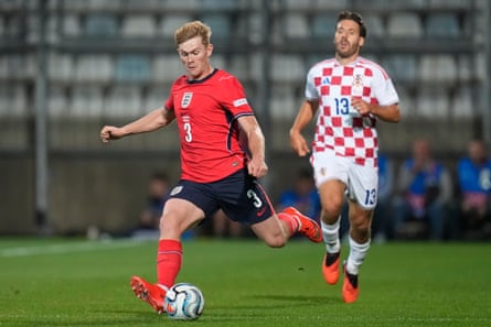 Lewis Hall playing for England
