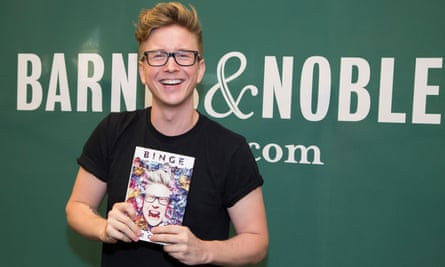 Tyler Oakley at a book signing for Binge.