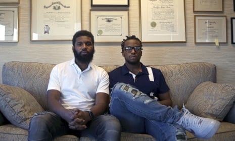 Rashon Nelson, left, and Donte Robinson settled with the city of Philadelphia for a symbolic $1 each and a promise to set up a $200,000 program for young entrepreneurs.