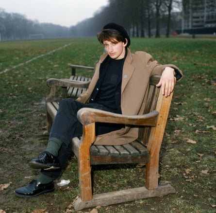 Pat Nevin sitting on a park bench in February 1985.