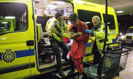 Paramedics take someone to A&amp;E after they consumed a large amount of alcohol.