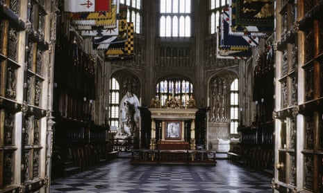 The interior of Henry VII’s Lady Chapel at Westminster Abbey. At the back of the altar is an inlaid sacred tablet, which was looted from Ethiopia.
