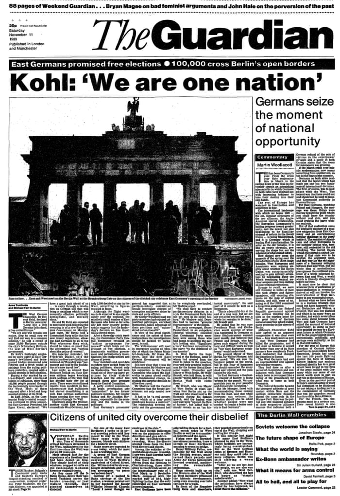 The Fall Of The Berlin Wall Archive November 1989 Berlin Wall The Guardian