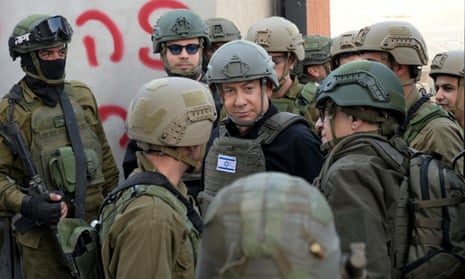 Benjamin Netanyahu in the northern Gaza Strip