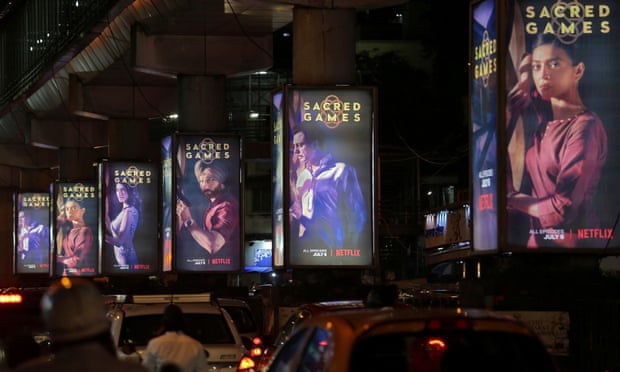 Roadside hoardings advertising Netflix in Mumbai.