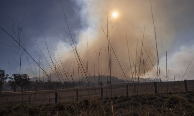 Fire burns on Bolivia Hill, near Glen Innes, on Sunday