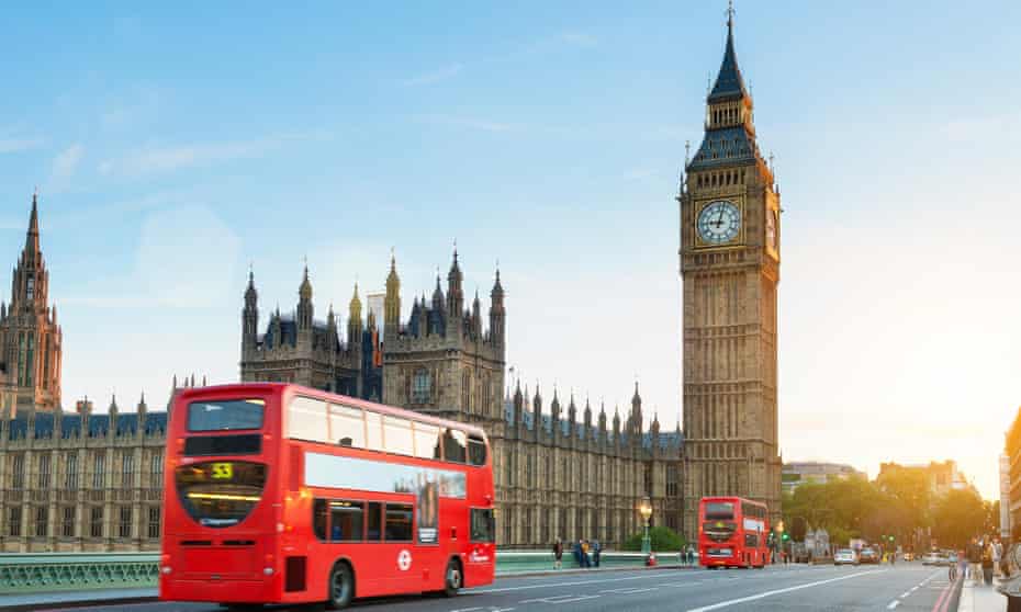 London buses on Westminster bridge