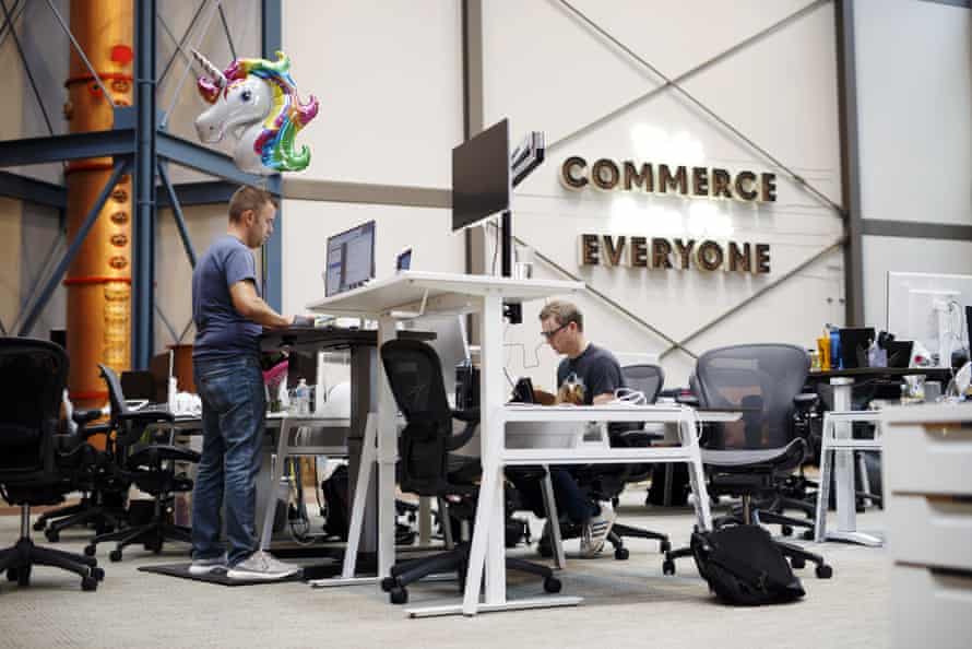 Employees at Shopify’s Waterloo, Ontario, headquarters.