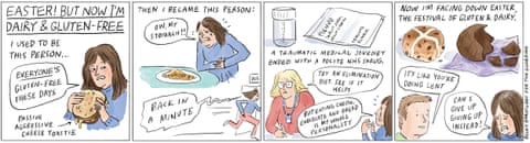 Gluten free easter cartoon, panel 1