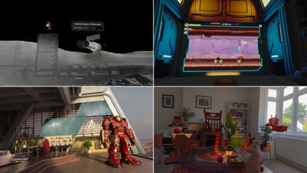 Screenshots from various third-party apps on the Vision Pro.