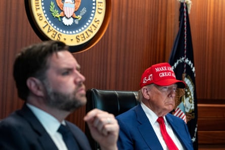 Trump, alongside Vice President JD Vance in the Situation Room at the White House on Saturday.