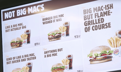 A screenshot from Burger King’s promotional video for the ‘Not Big Mac’s.’