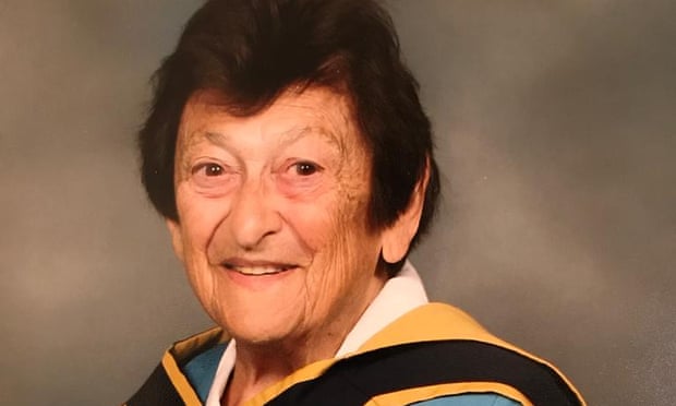 Gertrude Levitt aged 92, after the graduation ceremony for her master’s degree in 2008