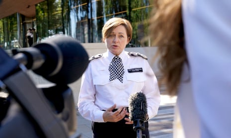 Metropolitan police assistant commissioner Louisa Rolfe speaks to the media outside New Scotland Yard, central London