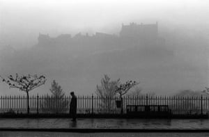 Edinburgh Castle from Princes Street, 1960 Between the years of 1957 - 1966 Robert Blomfield created a substantial archive of life in the Scottish capital. This pursuit ran alongside his medical studies at Edinburgh and subsequent years spent as a junior doctor in London. Although a medical career was his first calling, he always carried his precious Nikon camera to record whatever caught his interest