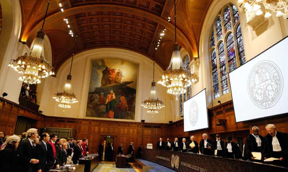 A sitting of the international court of justice in The Hague.