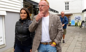 Per Sandberg with his girlfriend Bahareh Letnes