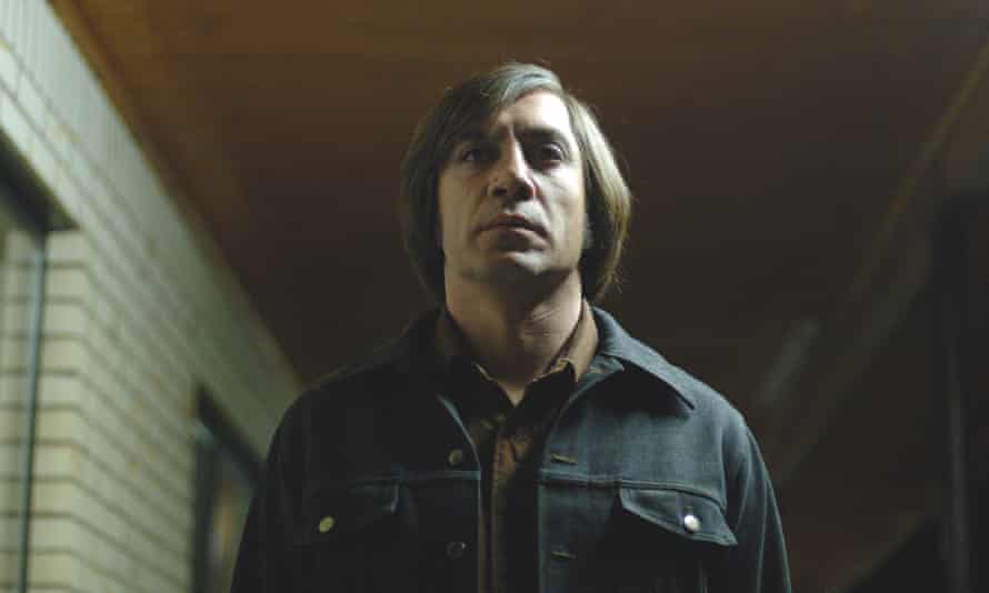Actor Javier Bardem as Anton Chigurh in the 2007 film No Country for Old Men.