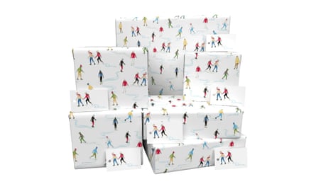 White ice skater wrapping paper