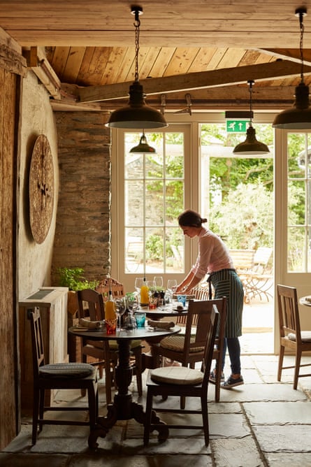 Dining room at The Pig at Harlyn Bay