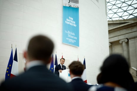 President Macron speaking astatine nan British Museum successful France.