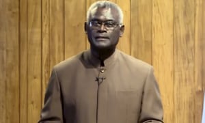 Manasseh Sogavare, the prime minister of the Solomon Islands.