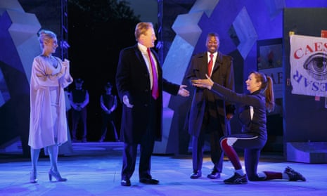 The Public Theater’s production of Julius Caesar. Delta Air Lines is pulling its sponsorship for portraying Julius Caesar as the Donald Trump look-alike in a business suit who gets knifed to death on stage.