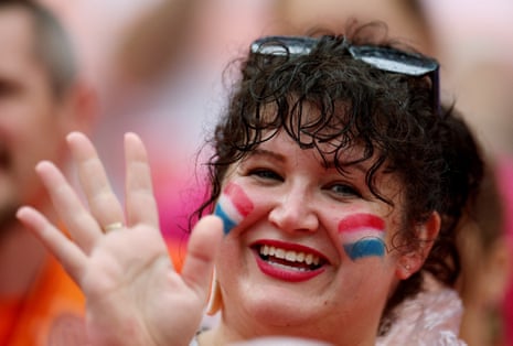 A Dutch fan smiles for the camera.