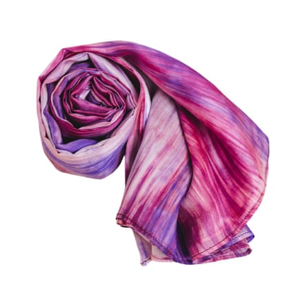 Silk and Bears Purple & Berry Brushstroke Mulberry Silk Scarf – handmade & Hand-Dyed