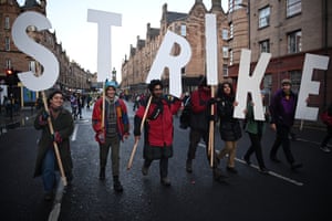 giant letters spell out 'strike'