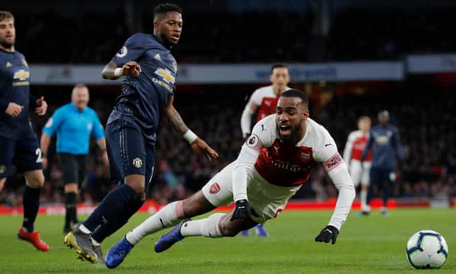 Fred concedes a penalty against Arsenal. The £50m midfielder was a big disappointment in his first season at Old Trafford.