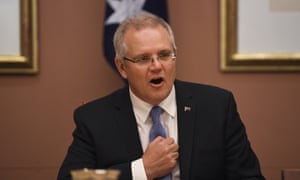 Prime minister Scott Morrison speaks during a cabinet meeting at Parliament House in Canberra, 28 August 2018.
