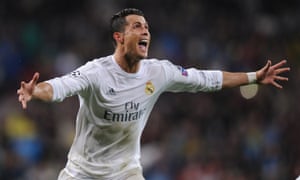 Cristiano Ronaldo celebrates scoring his, and Real Madrid’s third goal.