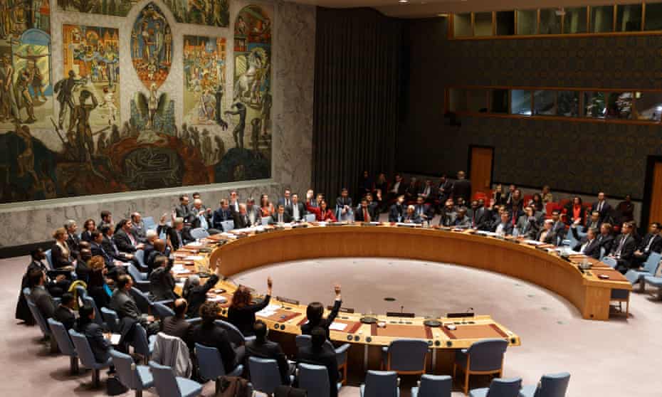 The UN security council meets in New York last Novembe