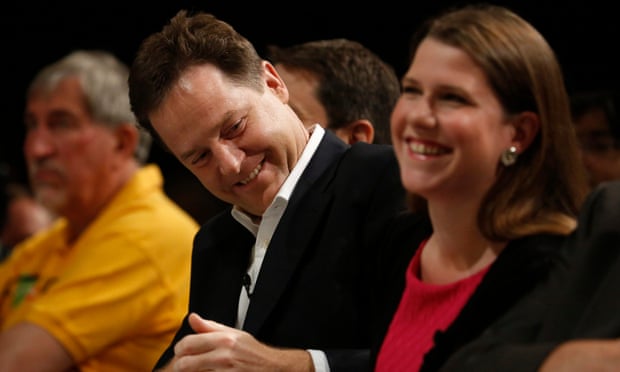 Jo Swinson MP and then deputy prime minister and party leader Nick Clegg at the Lib Dem 2012 conference.