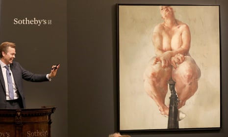 Beaten by Jeff Koons … Jenny Saville’s Propped was auctioned for $12.5m.