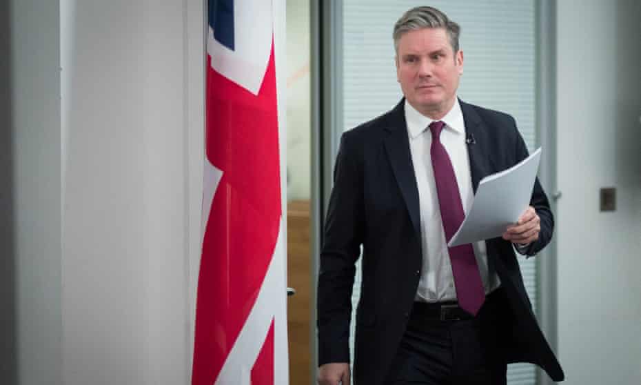 Sir Keir Starmer arrives to deliver a virtual speech on securing the economy for families during lockdown